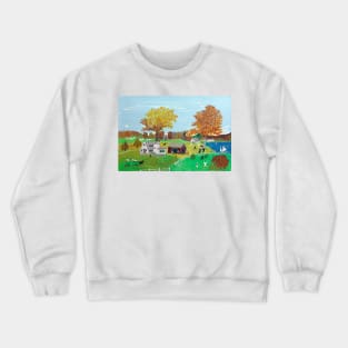 Grandma Moses Early Fall Art Print 1951 Anna Mary Robertson Naïve Art Primitivism Crewneck Sweatshirt